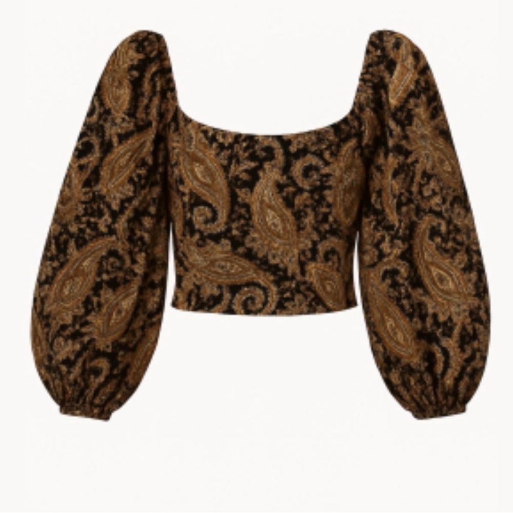 MINKPINK Persian Paradise Top Bloussan Sleeves Sz medium NWOT